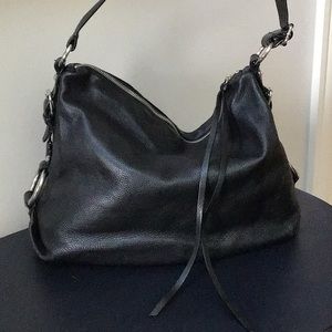 BLACK LEATHER BANANA REPUBLIC HOBO